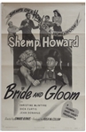 27'' x 41'' One-Sheet Poster for ''Bride and Gloom'' Starring Shemp Alone, Columbia 1947 -- NSS# 47/4175 -- Shallow Folds & a Few Small Nicks to Margins, Else Near Fine
